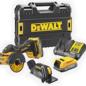 DEWALT DCS438E2T 18V XR BRUSHLESS 76MM CUT OFF TOOL KIT 2X POWERSTACK BATTERIES