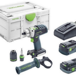 FESTOOL 576470 PERCUSSION DRILL PDC 18/4 PLUS QUADRIVE WITH 5.2AH/4.0AH BATTERIES