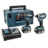 MAKITA DLX2131TJ 18V COMBI & IMPACT DRIVER TWIN PACK WITH 2X 5.0AH LI-ION BATTERIES