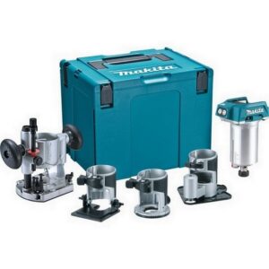 MAKITA DRT50ZJX3 18V BRUSHLESS ROUTER TRIMMER KIT (BODY ONLY) WITH PLUNGE BASES