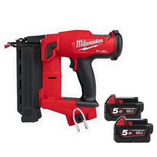 MILWAUKEE M18FN18GS-502X 18V BRUSHLESS 2ND FIX 18 GAUGE NAILER WITH 2X 5.0AH LI-ION BATTERIES