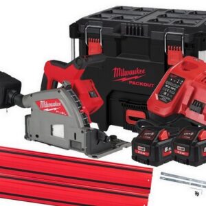 MILWAUKEE M18FPS55-552P 18V PLUNGE SAW KIT C/W 2 X 1.4M GUIDE RAILS, CONNECTORS & BAG